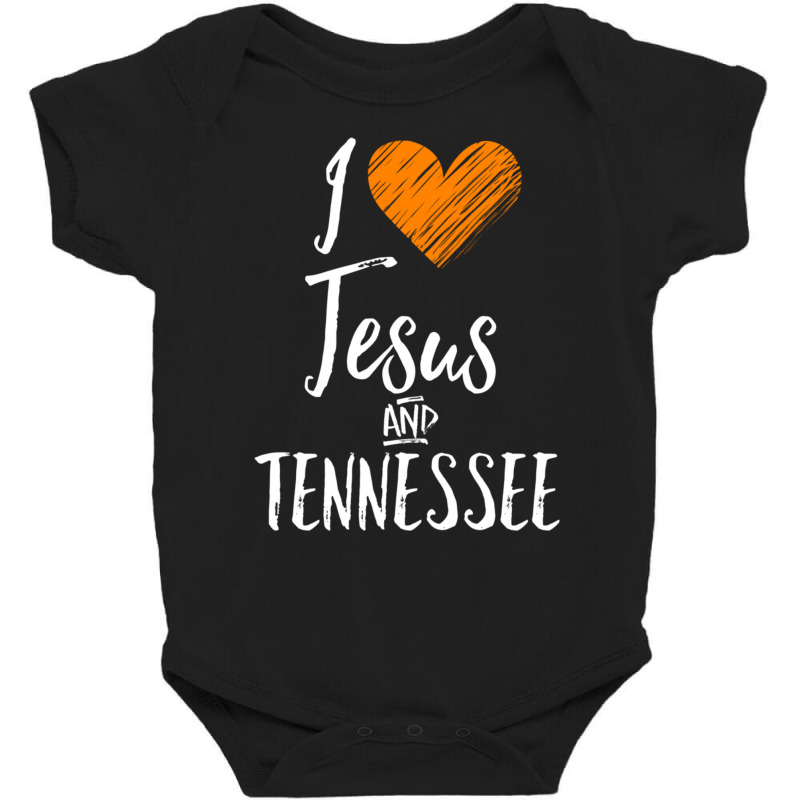 Trending I Love Jesus And Tennessee Orange Heart Cute Fan Baby Bodysuit by Bostic Walling | Artistshot