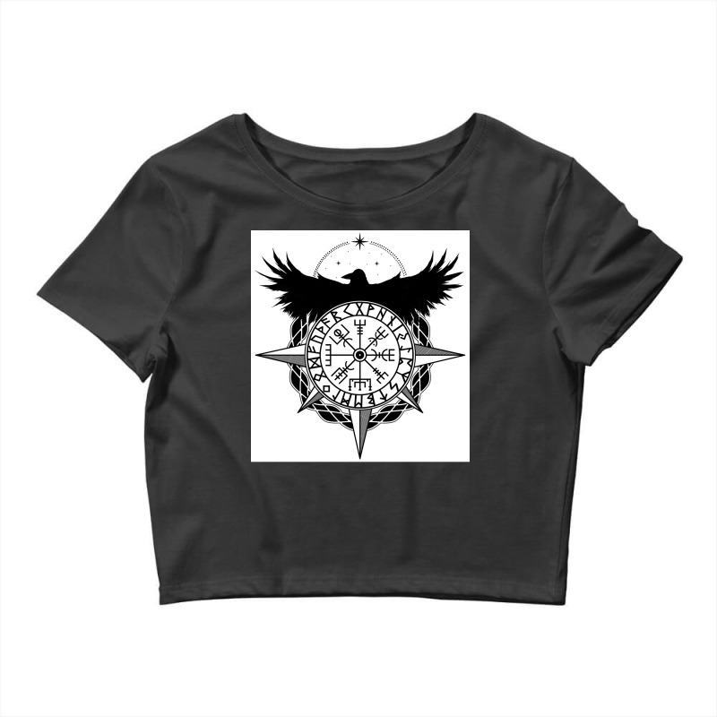 Viking Fate Vegvisir  Music Travel Crop Top by litkenowickj | Artistshot