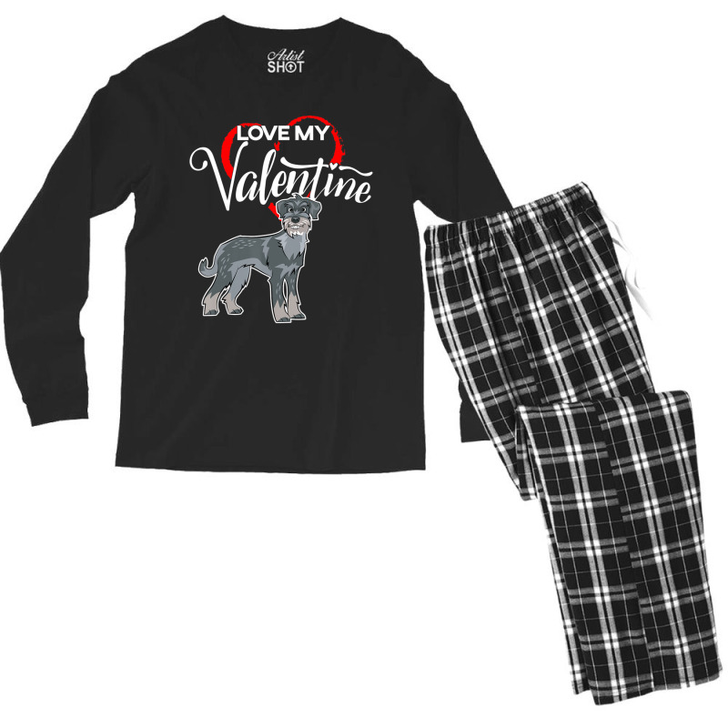 Trending Love My Standard Schnauzer Dog Valentine's Day Men's Long Sleeve Pajama Set by Karyn Love | Artistshot