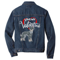 Trending Love My Standard Schnauzer Dog Valentine's Day Men Denim Jacket | Artistshot