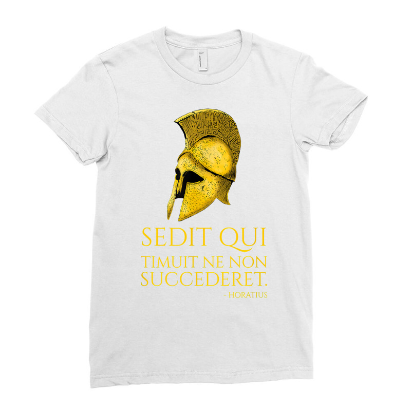 Motivational Latin Proverb   Ancient Roman Poet Horace Quote T Shirt Ladies Fitted T-Shirt by veroniquetour3tz | Artistshot