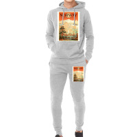 Norway The Land Of The Midnight Sun Vintage Travel  Design  Red Nature Hoodie & Jogger Set | Artistshot