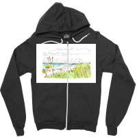 Orkney Coast With Longhouse  Humor 70s Zipper Hoodie | Artistshot