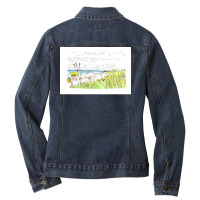 Orkney Coast With Longhouse  Humor 70s Ladies Denim Jacket | Artistshot