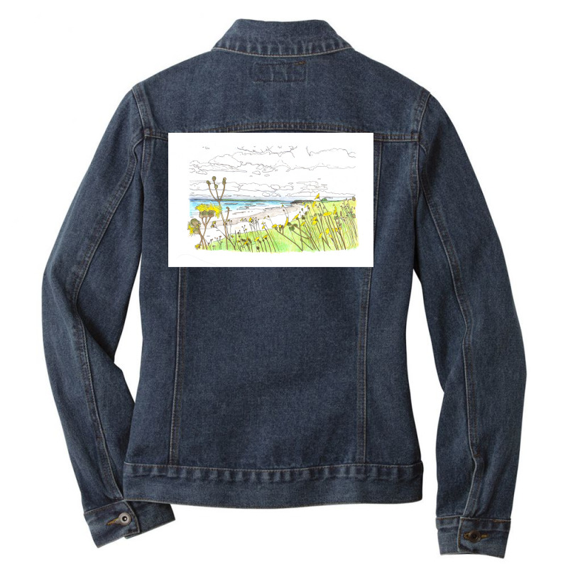 Orkney Coast With Longhouse  Humor 70s Ladies Denim Jacket by lubbsroyalli | Artistshot