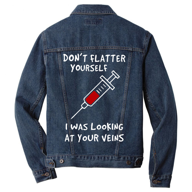 I Was Looking At Your Veins Men Denim Jacket | Artistshot