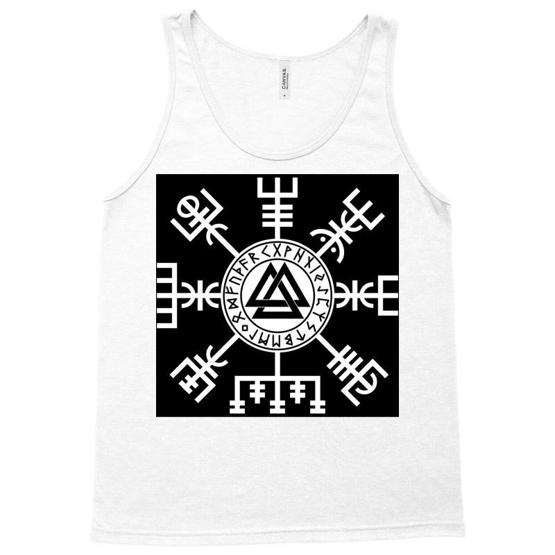 Viking Compass Vegvisir Valknutrunes Viking  Retro Tank Top by wedmanrolingf | Artistshot