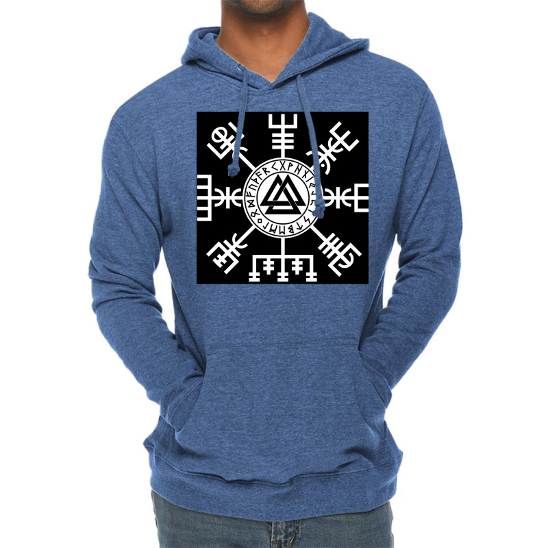 Viking Compass Vegvisir Valknutrunes Viking  Retro Lightweight Hoodie by wedmanrolingf | Artistshot