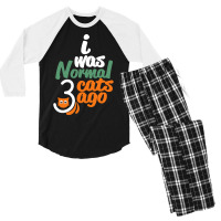 I Was Normal Cats Men's 3/4 Sleeve Pajama Set | Artistshot