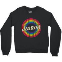 Jamon - Retro Rainbow Faded-style Crewneck Sweatshirt | Artistshot