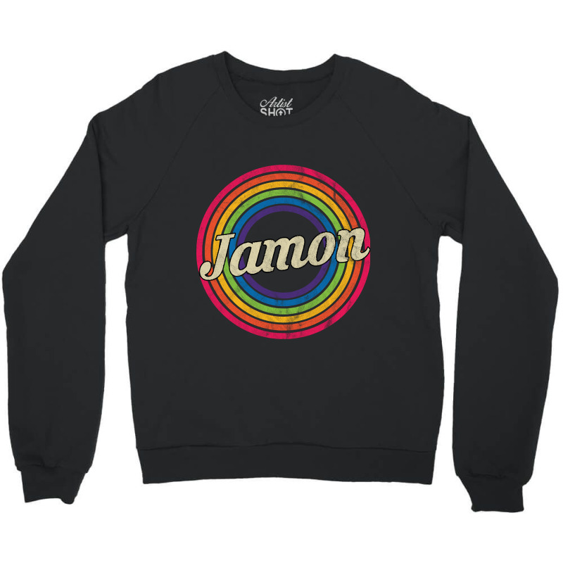 Jamon - Retro Rainbow Faded-style Crewneck Sweatshirt by geishascessation326 | Artistshot