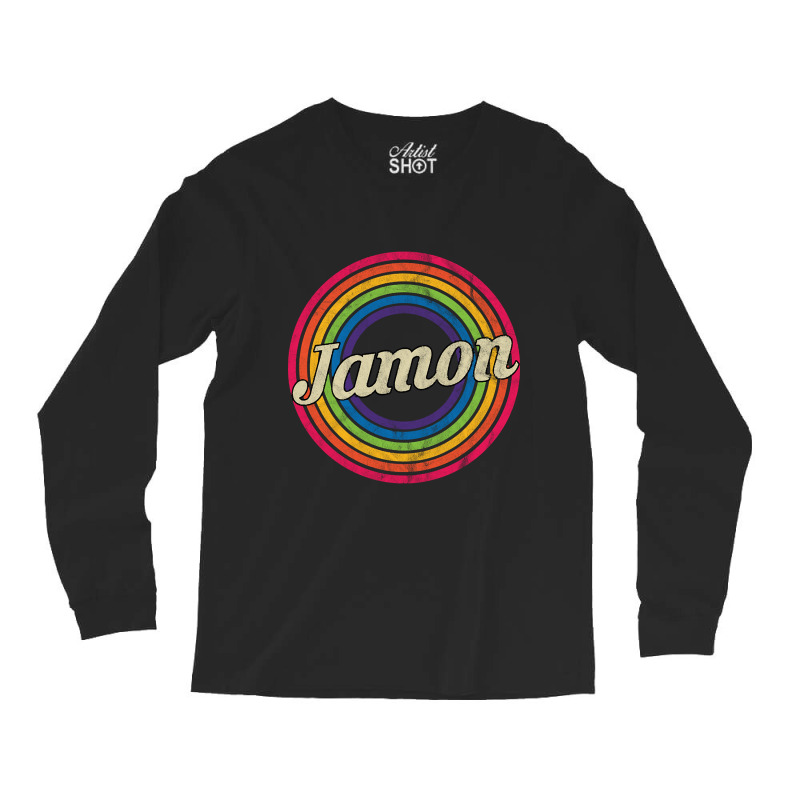 Jamon - Retro Rainbow Faded-style Long Sleeve Shirts by geishascessation326 | Artistshot