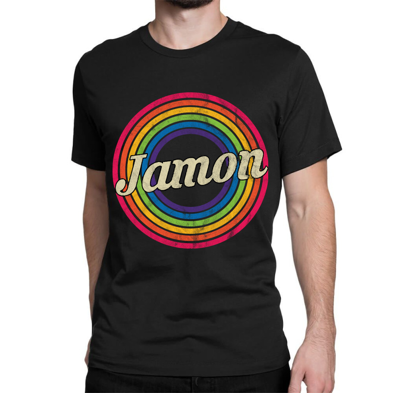 Jamon - Retro Rainbow Faded-style Classic T-shirt by geishascessation326 | Artistshot