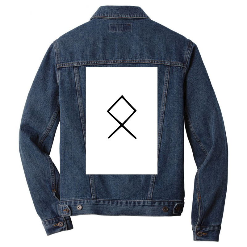 Viking Norse Rune Othala Simple Black Amp White  Aesthetic Girl Men Denim Jacket | Artistshot