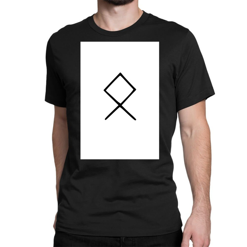 Viking Norse Rune Othala Simple Black Amp White  Aesthetic Girl Classic T-shirt | Artistshot