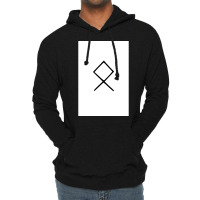 Viking Norse Rune Othala Simple Black Amp White  Aesthetic Girl Lightweight Hoodie | Artistshot