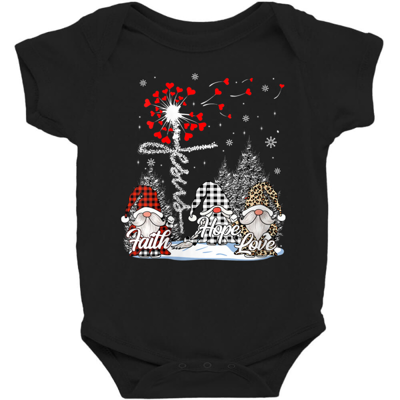 Womens Jesus Faith Hope Love Xmas Christian Gnomes Dandelion V Neck T Baby Bodysuit by matheeishilo | Artistshot