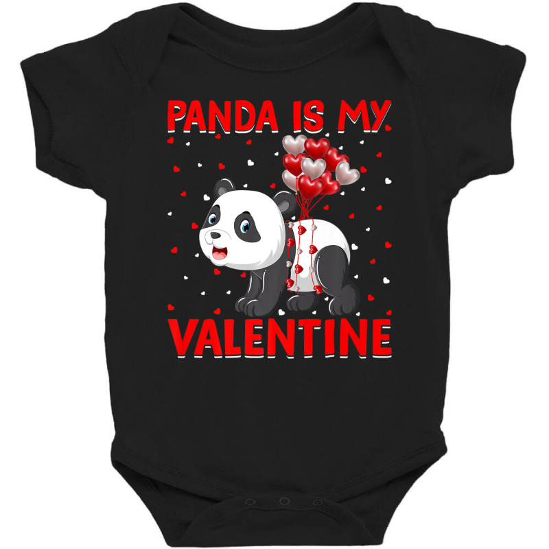 Limited Edition Panda Is My Valentine Hearts Love Panda Valentine Baby Bodysuit by Kristina Ritchey | Artistshot