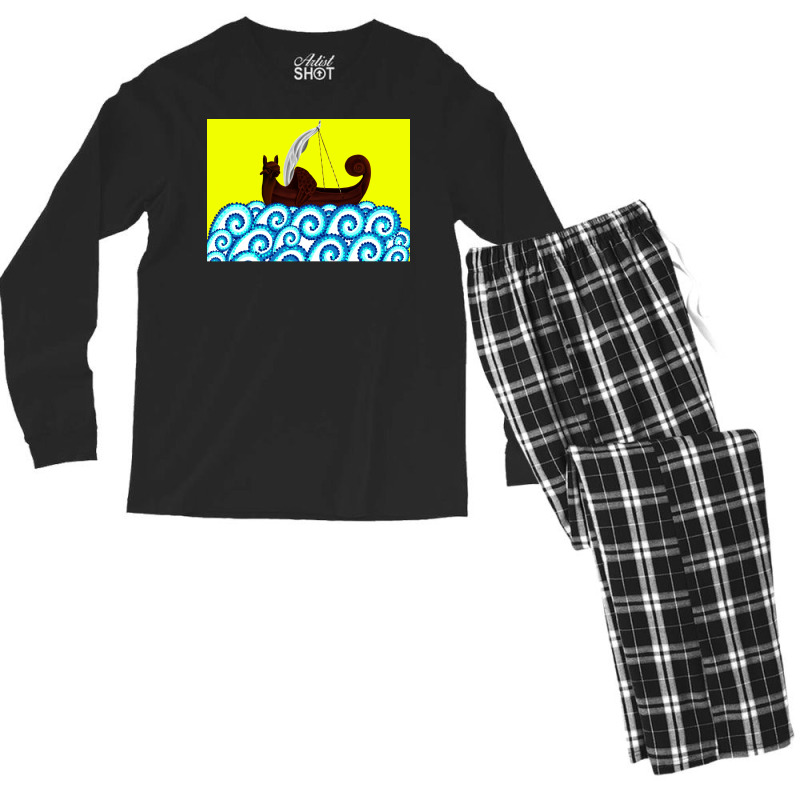 Viking Ship  80s Travel Hipster Men's Long Sleeve Pajama Set | Artistshot