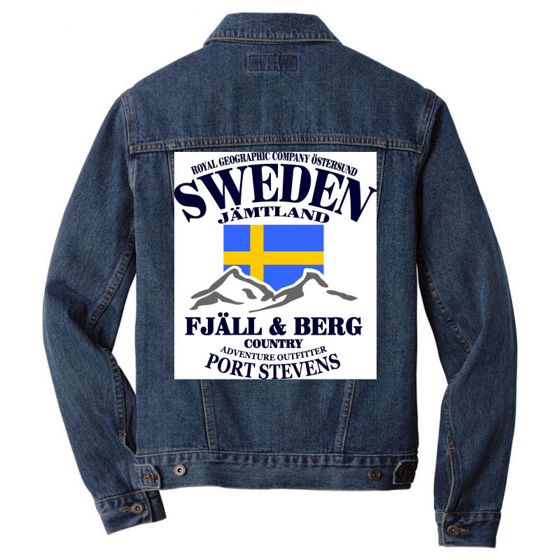 Sweden Fjll Amp Berg  Red Men Denim Jacket | Artistshot