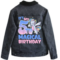 Kids It's My 5th Magical Birthday Rainbow Tail Unicorn Kid T Shirt Unisex Sherpa-lined Denim Jacket | Artistshot