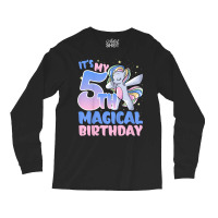 Kids It's My 5th Magical Birthday Rainbow Tail Unicorn Kid T Shirt Long Sleeve Shirts | Artistshot