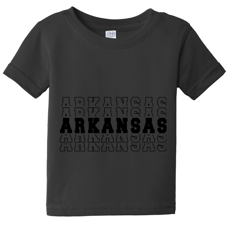 Arkansas Stacked Black Color Baby Tee | Artistshot