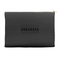 Arkansas Stacked Black Color Accessory Pouches | Artistshot