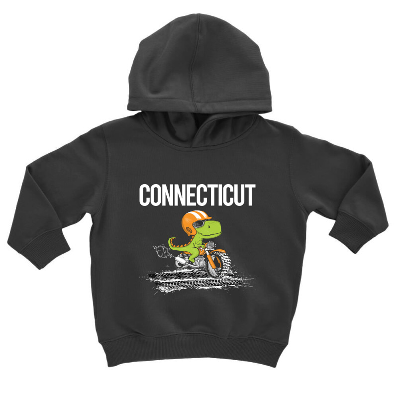 Biking Dinosaur Connecticut Toddler Hoodie | Artistshot