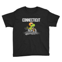 Biking Dinosaur Connecticut Youth Tee | Artistshot