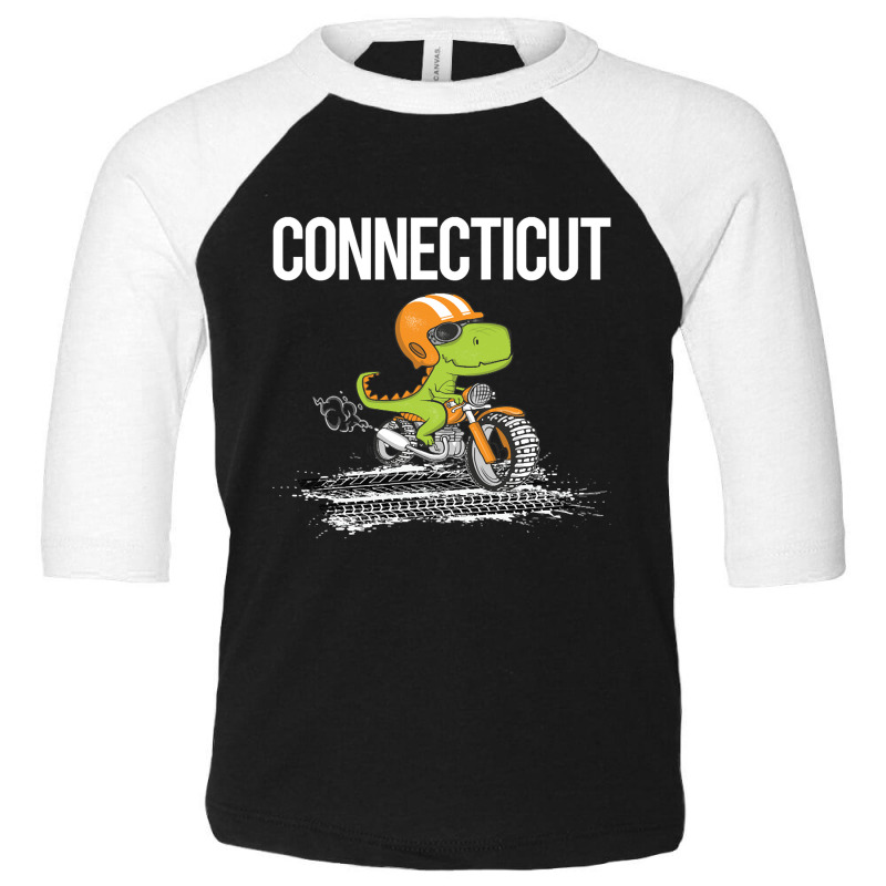 Biking Dinosaur Connecticut Toddler 3/4 Sleeve Tee | Artistshot