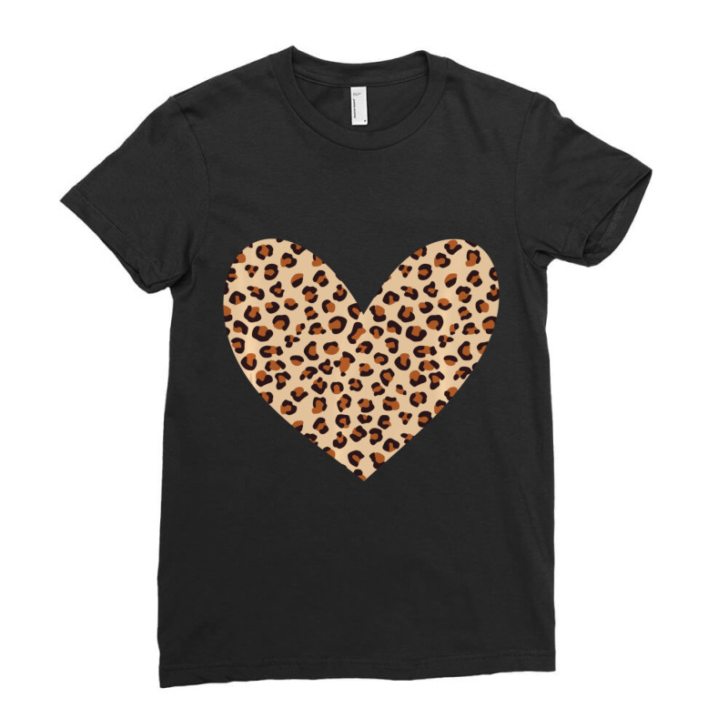 Limited Edition Leopard Print Heart Cheetah Pattern Valentine's Day Lo Ladies Fitted T-Shirt by Ricarda Petrie | Artistshot