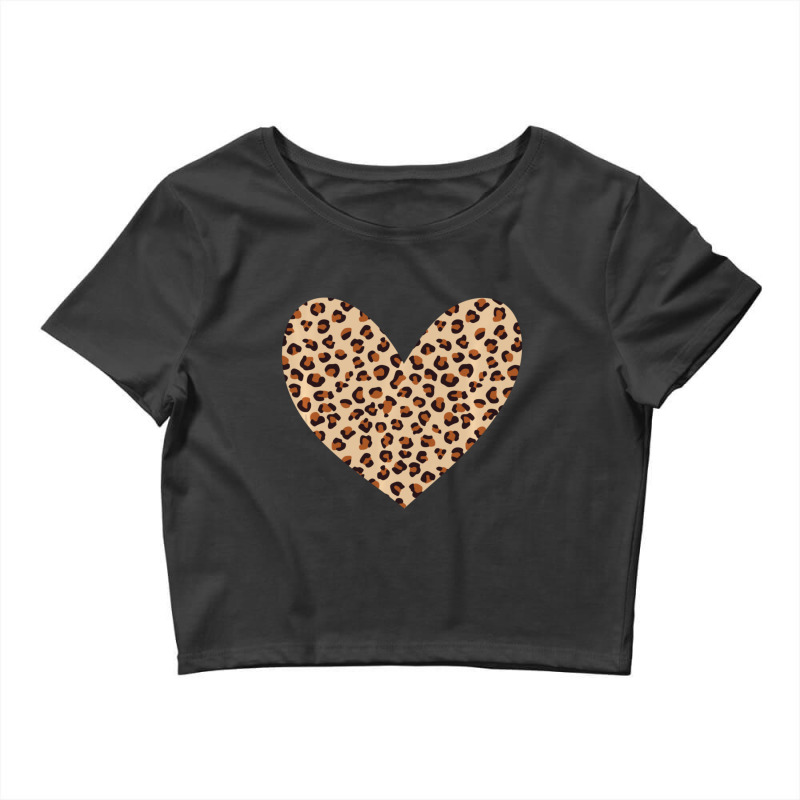 Limited Edition Leopard Print Heart Cheetah Pattern Valentine's Day Lo Crop Top by Ricarda Petrie | Artistshot