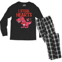 Trending Kids I Steal Hearts Dino Dab Toddler Baby Boys Valentines Day Men's Long Sleeve Pajama Set | Artistshot