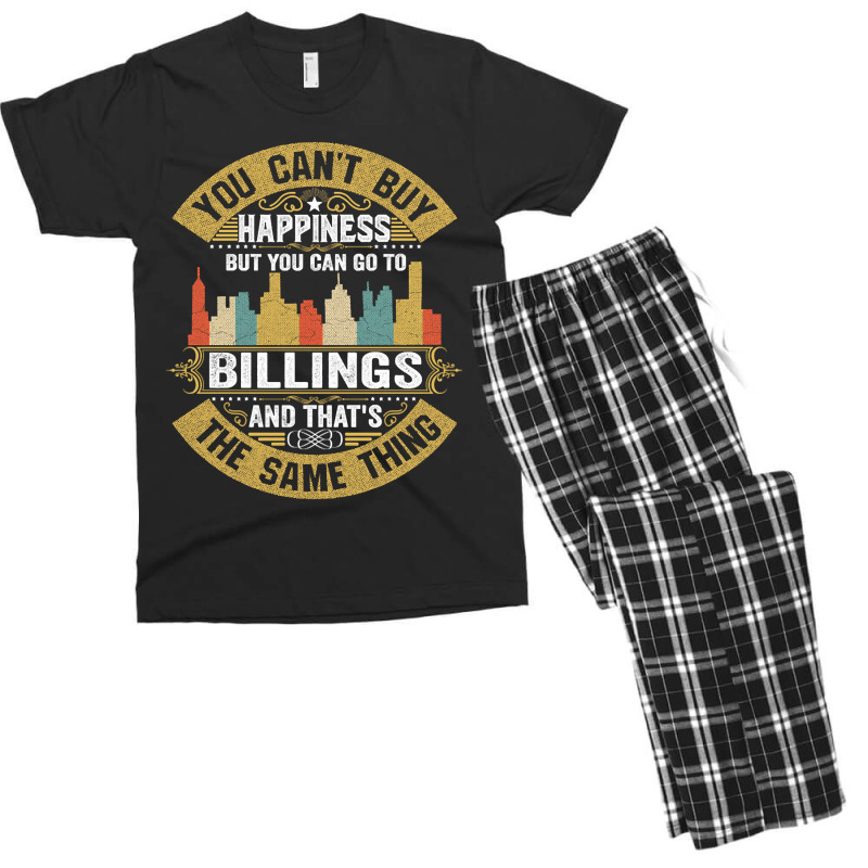 Billings City Montana  State Usa Flag Native American Men's T-shirt Pajama Set | Artistshot