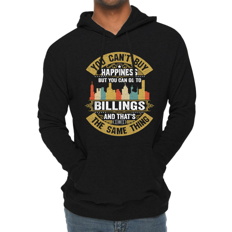 Billings City Montana  State Usa Flag Native American Lightweight Hoodie | Artistshot