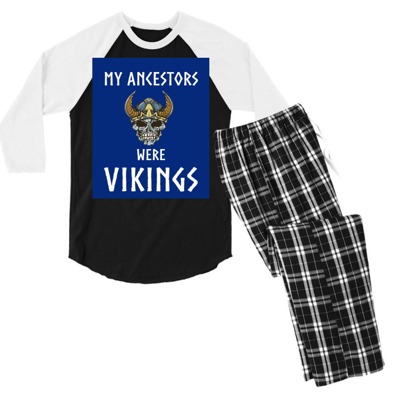 Viking Tshirt Ancetres Pour Fan De Vikings Kattegat Viking Warriors Lo Men's 3/4 Sleeve Pajama Set | Artistshot