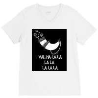 Valhalala Funny Viking Design  Green V-neck Tee | Artistshot