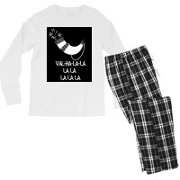 Valhalala Funny Viking Design  Green Men's Long Sleeve Pajama Set | Artistshot