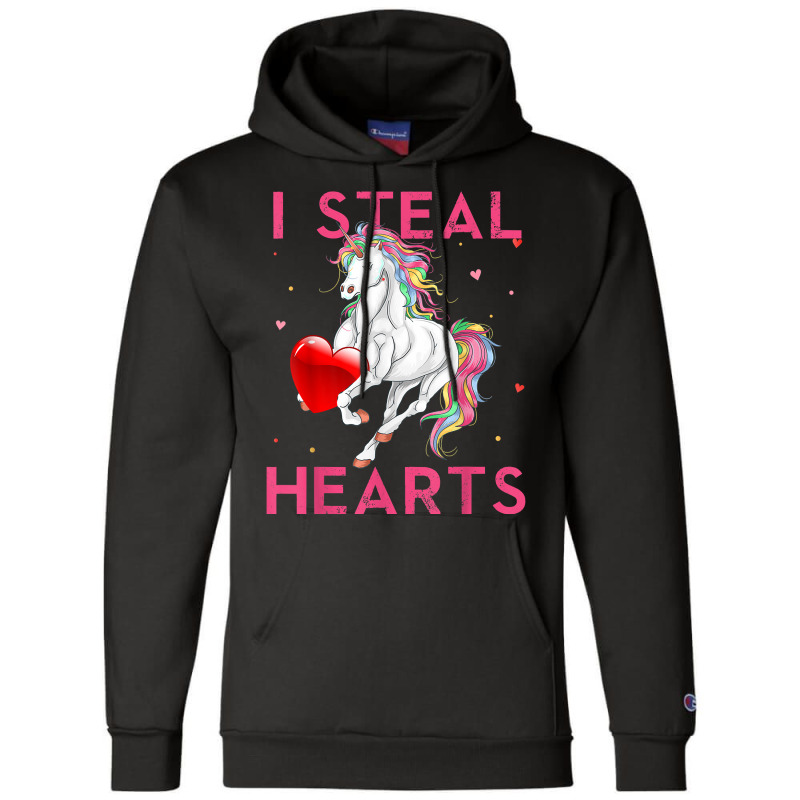 I Steal Hearts Valentines Unicorn Shirt Valentine Apparel T Shirt Champion Hoodie | Artistshot