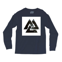 Valknut Viking Symbol Broken Glass Background  Hippie Nature Long Sleeve Shirts | Artistshot