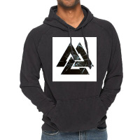 Valknut Viking Symbol Broken Glass Background  Hippie Nature Vintage Hoodie | Artistshot