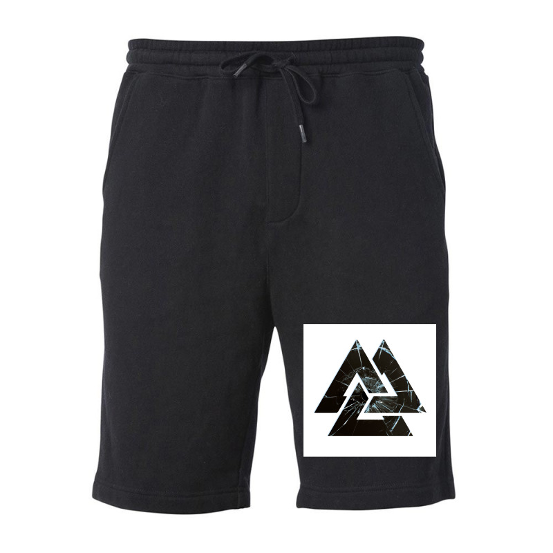 Valknut Viking Symbol Broken Glass Background  Hippie Nature Fleece Short | Artistshot