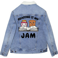 Limited Edition Reading Is My Jam For Teacher Nerd Bookworm Book Lover Unisex Sherpa-lined Denim Jacket | Artistshot