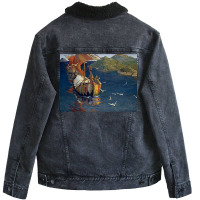 Visitors From Over The Sea By Nicholas Roerich  70s Love Unisex Sherpa-lined Denim Jacket | Artistshot