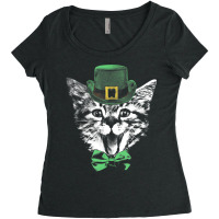 Limited Edition Leprechaun Cat St Patricks Days St Catrick's Day Cat L Women's Triblend Scoop T-shirt | Artistshot