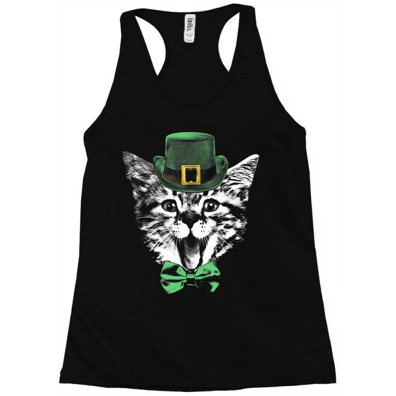 Limited Edition Leprechaun Cat St Patricks Days St Catrick's Day Cat L Racerback Tank by Ricarda Petrie | Artistshot