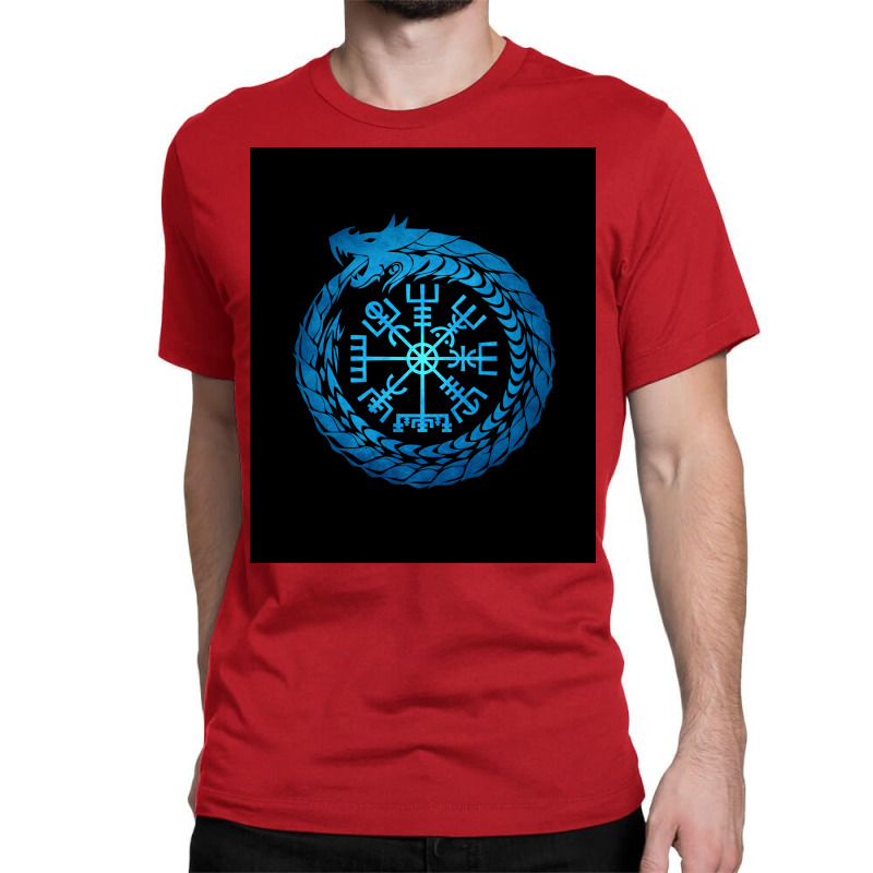 Vegvisir Jormungandr World Serpent  70s Yellow Classic T-shirt | Artistshot