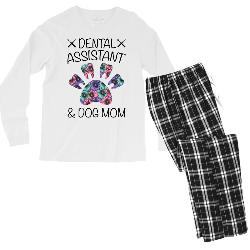 Dental Assistant And Dog Mom For Light Men's Long Sleeve Pajama Set by Gurkan | Artistshot