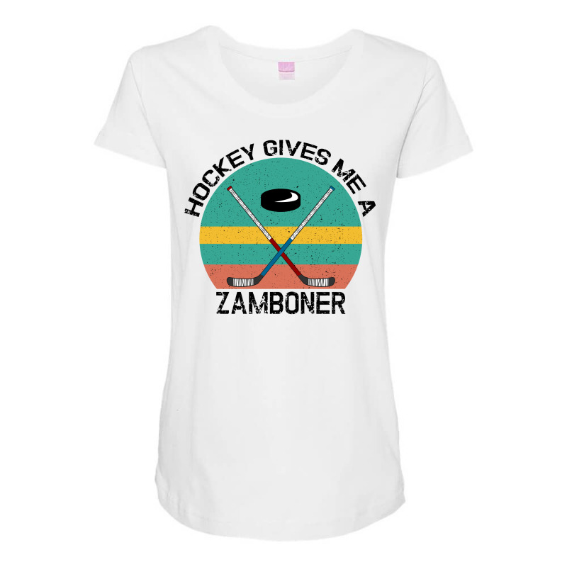 Hockey Gives Me A Zamboner For Light Maternity Scoop Neck T-shirt by Gurkan | Artistshot